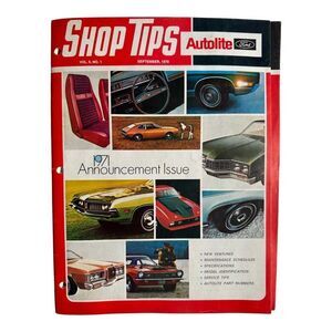 Vintage 1971‎ Ford Shop Tips Autolite Announcement Issue Bulletin Magazine